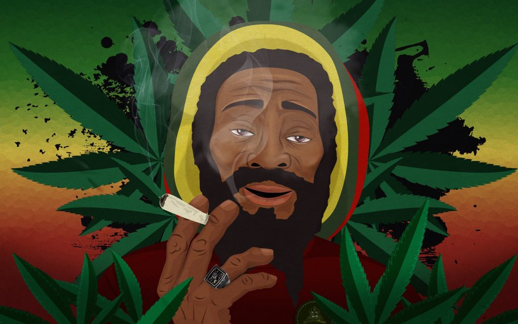 Jamaica Man a marijuana rastafari stoner, creative designs for cannabis and beyond for social media
