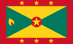 Nutmeg on the national flag of Grenada