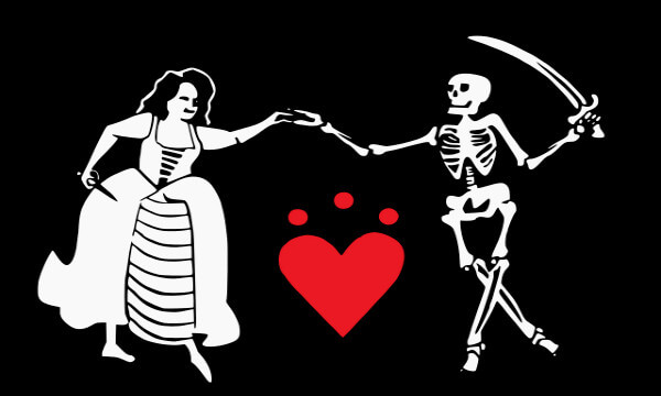 Jolly Roger flag of Jacquotte Delahaye, female pirate who captured Tortuga in 1656