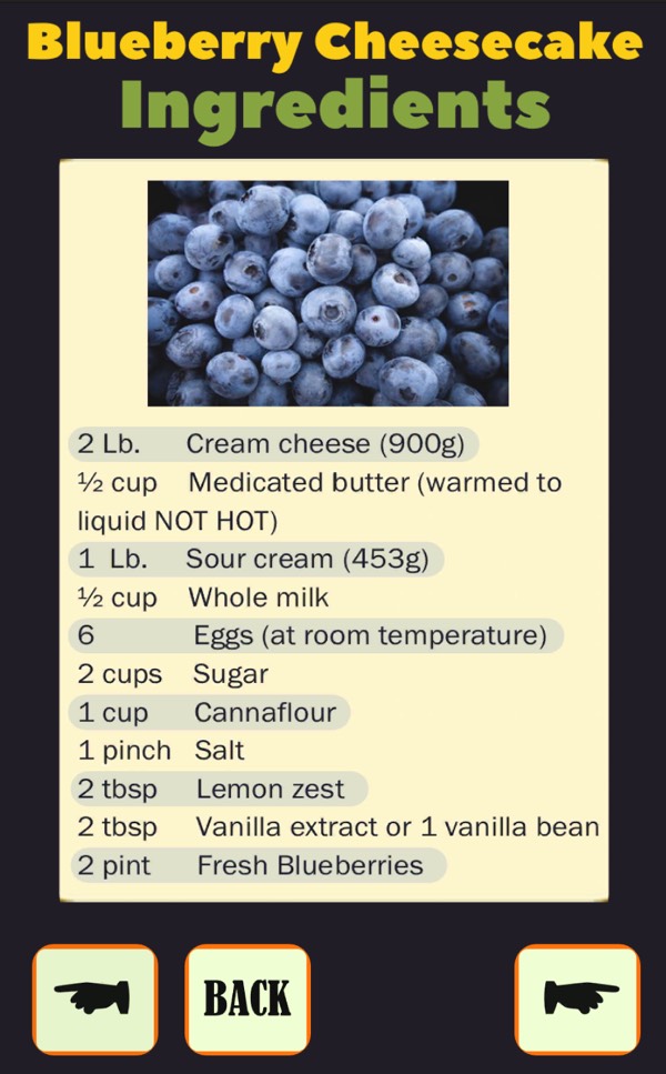 Infused Blueberry cheesecake recipe. Marijuana edible recipes - app for android