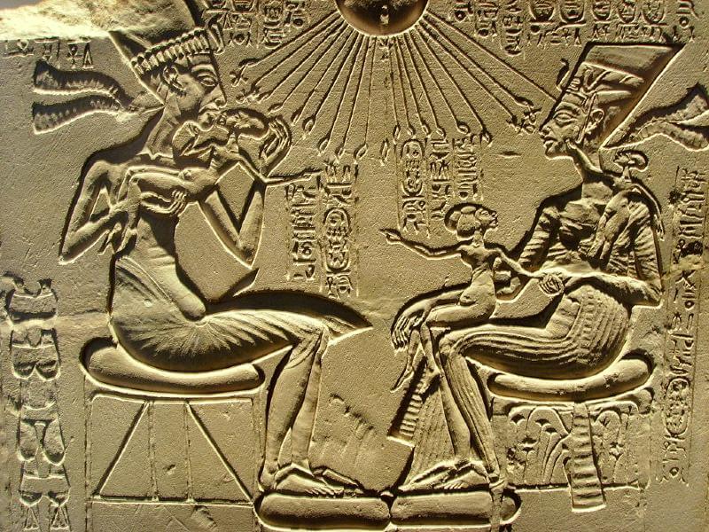Akhenaten and Nefertiti and their children, marijuana stoners in the Ancient Egypt, probably