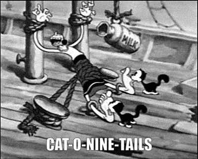 POPEYE Olive Oyl tickled by Cat-o-nine-tails